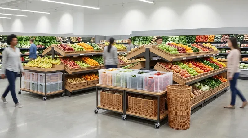 מדפי ירקות ופירות